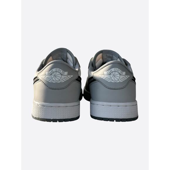 Dior Air Jordan Grey & White Oblique Low Top Sneakers - Picture 4 of 8